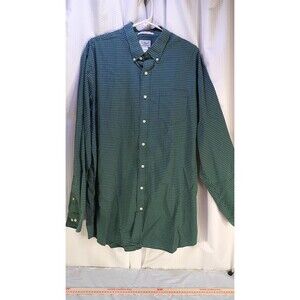 L.L. Bean Mens XLT Shirt Wrinkle Resistant Cotton Traditional Fit L/S Green